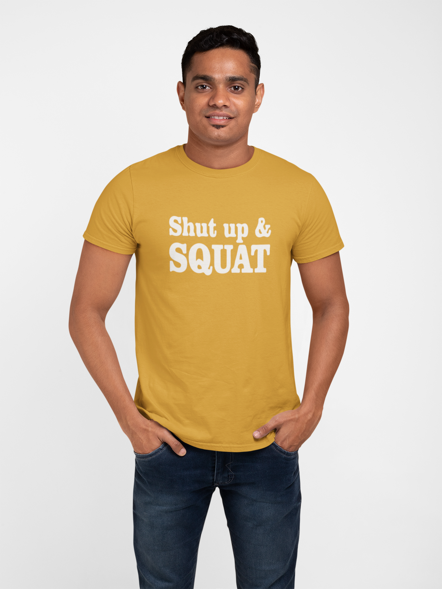 Shut Up and Squat GYM Cotton T-Shirt - Fitness Motivation Apparel